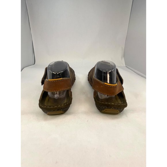 Timberland Mens Sandals Brown Leather Peep Toe Hook & Loop size  8 - Picture 6 of 8